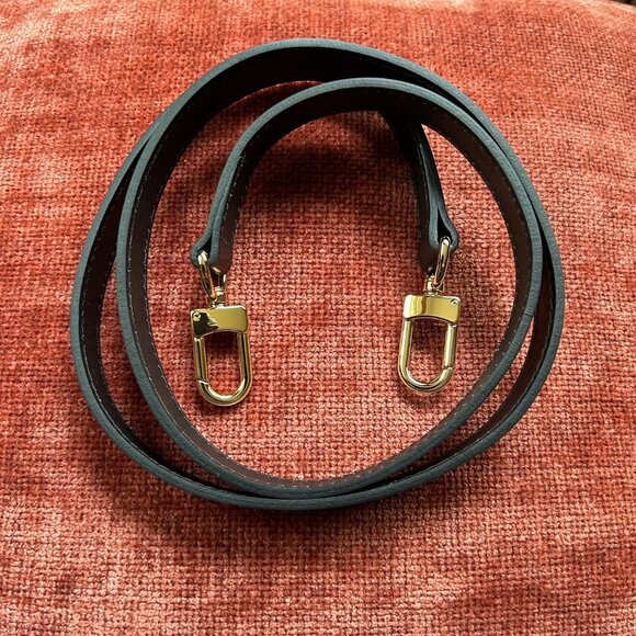 New 3/4" Black Vachetta Leather Replacement Handbag Strap 43” Long - Picture 1 of 7